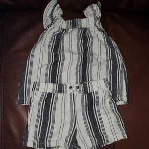 Girls 3T matching sleeveless shirt and shorts set